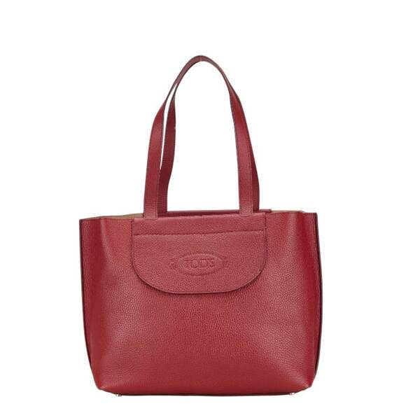 Tod's Florida Medium Tote Bag Red Leather Women's